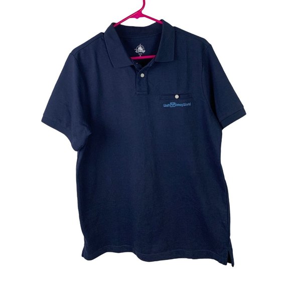 Walt Disney World Mens Medium Polo Shirt Embroidered Mickey Mouse Logo Blue - Picture 5 of 7